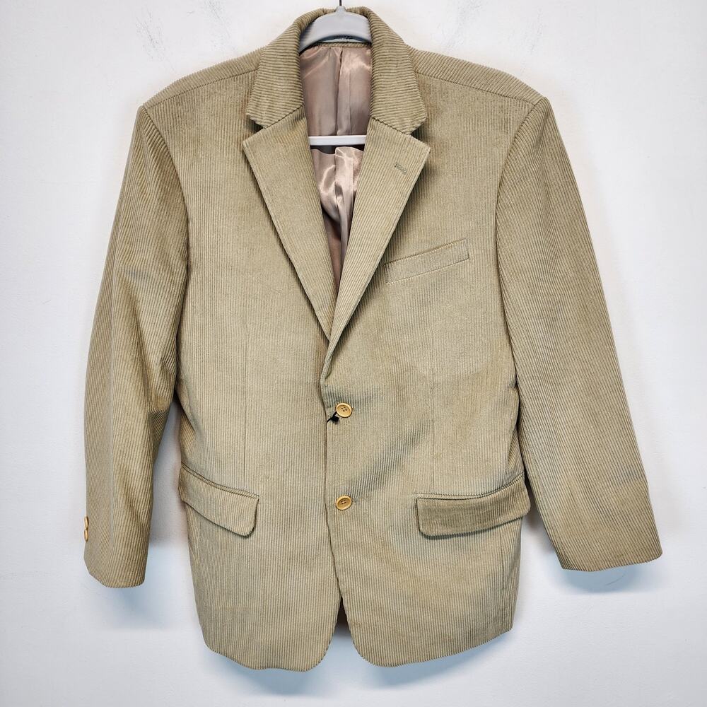 StudioSuits Mens Corduroy Blazer 40S Tan Suit Jacket Sport Coat Androgynous
